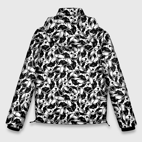 Мужская зимняя куртка Щенки Французского Бульдога / 3D-Светло-серый – фото 2