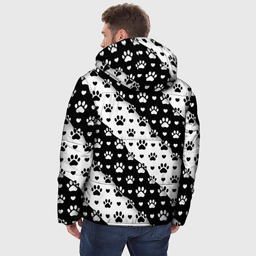 Мужская зимняя куртка Следы от Лап / 3D-Черный – фото 4