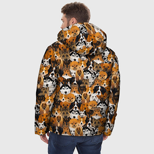 Мужская зимняя куртка Разные Собаки / 3D-Черный – фото 4