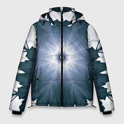 Куртка зимняя мужская Снежинка Абстракция Синий, цвет: 3D-светло-серый
