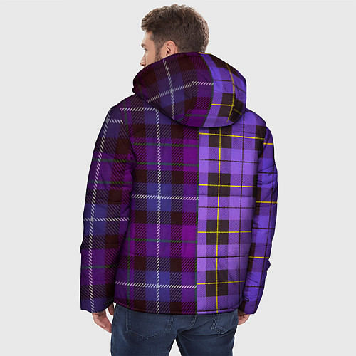 Мужская зимняя куртка Purple Checkered / 3D-Черный – фото 4