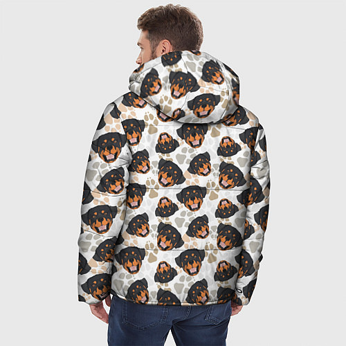Мужская зимняя куртка Собака Ротвейлер Rottweiler / 3D-Черный – фото 4