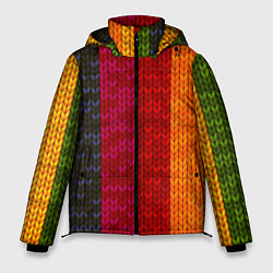 Куртка зимняя мужская Вязаная радуга, цвет: 3D-черный