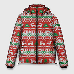 Куртка зимняя мужская Deer Christmas Pattern цвета 3D-черный — фото 1