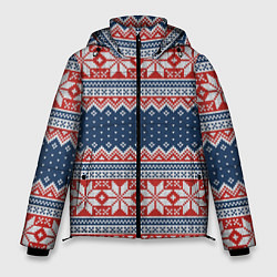 Куртка зимняя мужская Knitted Pattern, цвет: 3D-красный