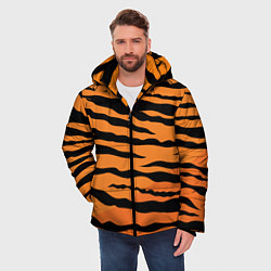 Куртка зимняя мужская Шкура тигра вектор, цвет: 3D-черный — фото 2