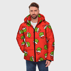 Куртка зимняя мужская Гринч Похититель Рождества, цвет: 3D-черный — фото 2