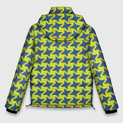 Мужская зимняя куртка Сине-желтые гусиные лапки / 3D-Красный – фото 2