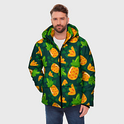 Куртка зимняя мужская Ананасы Много ананасов, цвет: 3D-светло-серый — фото 2
