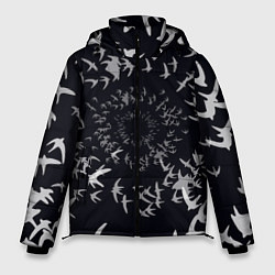 Куртка зимняя мужская Веер птиц, цвет: 3D-красный