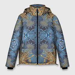 Куртка зимняя мужская Коллекция Фрактальная мозаика Желто-синий 292-6-n1, цвет: 3D-светло-серый