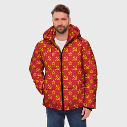 Куртка зимняя мужская Серп и Молот СССР, цвет: 3D-черный — фото 2