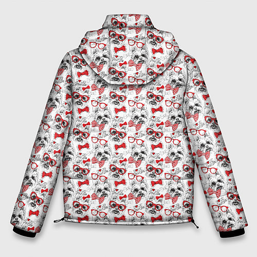 Мужская зимняя куртка Собачка Йорк / 3D-Красный – фото 2
