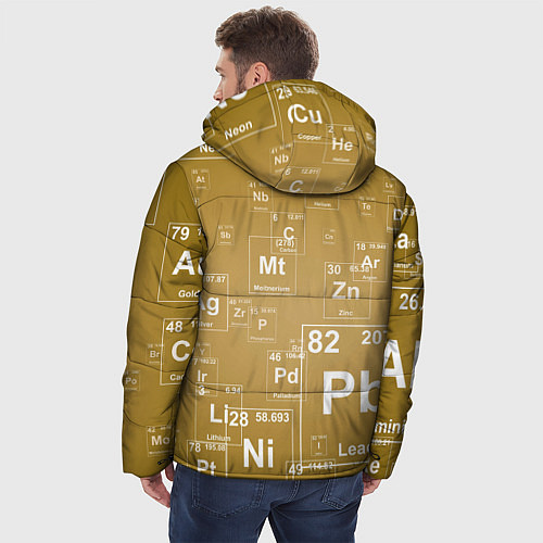 Мужская зимняя куртка Pb - таблица Менделеева / 3D-Светло-серый – фото 4