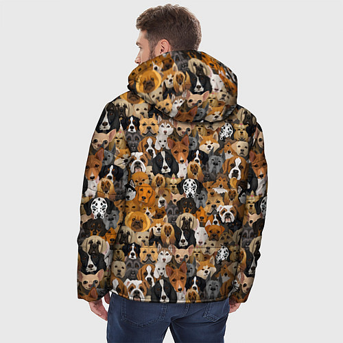 Мужская зимняя куртка Собаки Разные Породы / 3D-Черный – фото 4