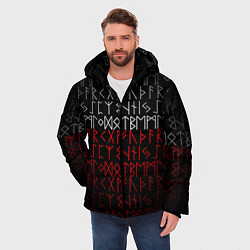 Куртка зимняя мужская Славянская символика Руны, цвет: 3D-черный — фото 2