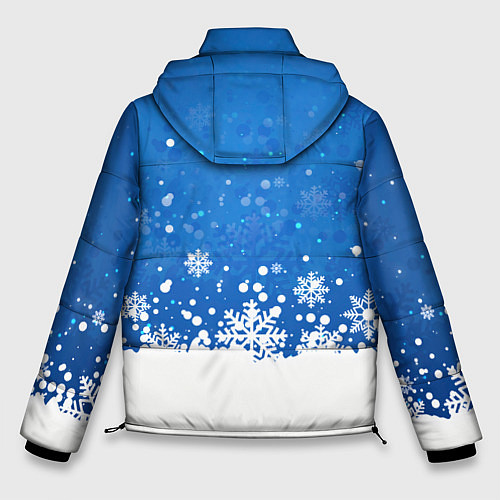 Мужская зимняя куртка Снежинки - С Новым Годом / 3D-Красный – фото 2