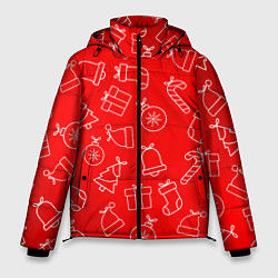 Куртка зимняя мужская Happy New Year - Новогодний узор, цвет: 3D-красный