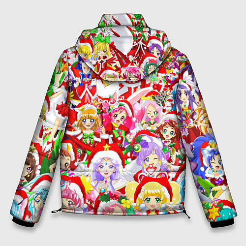 Мужская зимняя куртка Все аниме персонажи Новый год / 3D-Красный – фото 2