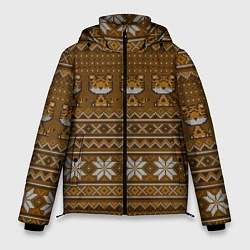 Куртка зимняя мужская Вязаный стиль - Тигренок 2022, цвет: 3D-красный