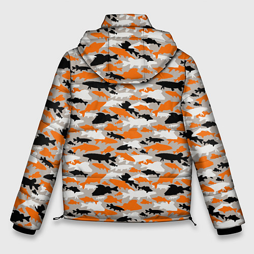 Мужская зимняя куртка Рыболовный камуфляж из рыб / 3D-Светло-серый – фото 2