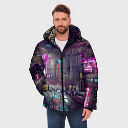 Куртка зимняя мужская Городской киберпанк, цвет: 3D-светло-серый — фото 2