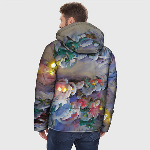 Мужская зимняя куртка Уютное новогоднее настроение / 3D-Светло-серый – фото 4