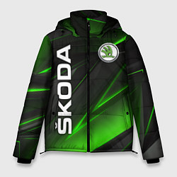 Мужская зимняя куртка SKODA GEOMETRY STRIPES GREEN NEON