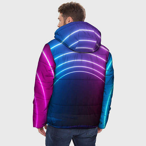 Мужская зимняя куртка Арка неонового света full version / 3D-Черный – фото 4