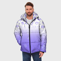 Куртка зимняя мужская GENSHIN IMPACT SYMBOL PATTERN SAKURA САКУРА, цвет: 3D-светло-серый — фото 2