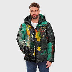 Куртка зимняя мужская Пятна краски, цвет: 3D-черный — фото 2