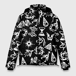 Куртка зимняя мужская EXO BAND SYMBOL PATTERN WHITE K-POP, цвет: 3D-черный