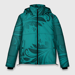 Куртка зимняя мужская Малахитовые листья, цвет: 3D-черный