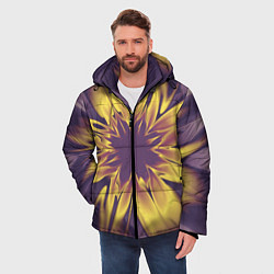 Куртка зимняя мужская Цветок заката Абстракция 535-332-32-63, цвет: 3D-черный — фото 2