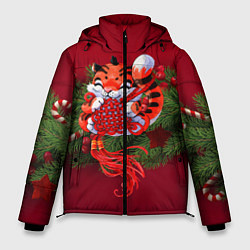 Мужская зимняя куртка Игривый китайский тигр