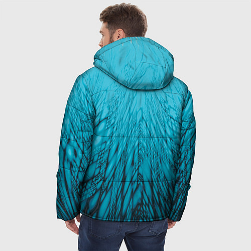 Мужская зимняя куртка Коллекция Rays Лучи Голубой и черный Абстракция 65 / 3D-Черный – фото 4