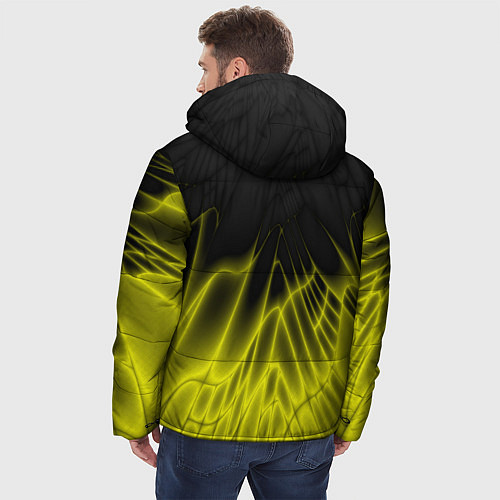 Мужская зимняя куртка Коллекция Rays Лучи Желтый и черный Абстракция 662 / 3D-Черный – фото 4