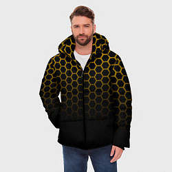 Куртка зимняя мужская Неоновая кольчуга Gold neon, цвет: 3D-черный — фото 2