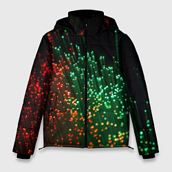 Куртка зимняя мужская Неоновые светящиеся палочки, цвет: 3D-черный