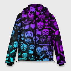 Куртка зимняя мужская UNDERTALE NEON PATTERN УЗОР, цвет: 3D-красный