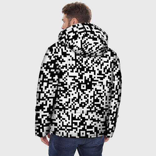 Мужская зимняя куртка Стиль QR код / 3D-Черный – фото 4