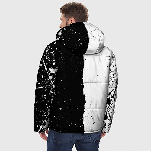 Мужская зимняя куртка BLACK AND WHITE BENDY AND THE INK MACHINE / 3D-Черный – фото 4