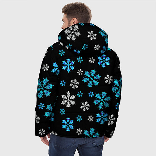 Мужская зимняя куртка Снежинки Черепа черный / 3D-Черный – фото 4