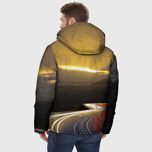 Мужская зимняя куртка Ночная трасса, Мерседес / 3D-Светло-серый – фото 4