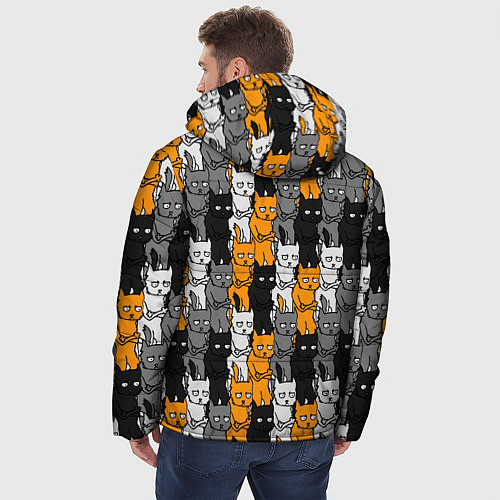 Мужская зимняя куртка Злой Кот мем / 3D-Черный – фото 4