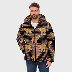 Куртка зимняя мужская Леопарды паттерн, цвет: 3D-черный — фото 2