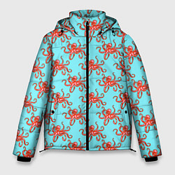 Куртка зимняя мужская Осьминог паттерн, цвет: 3D-светло-серый