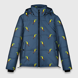 Куртка зимняя мужская Тукан паттерн, цвет: 3D-светло-серый