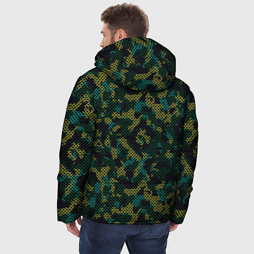 Мужская зимняя куртка Модный камуфляж с холстовой сеткой / 3D-Черный – фото 4