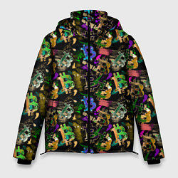 Куртка зимняя мужская Bitcoin Биткоины, цвет: 3D-черный
